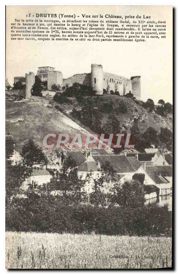 CPA Druyes Vue Sur Le Chateau Prise du Lac