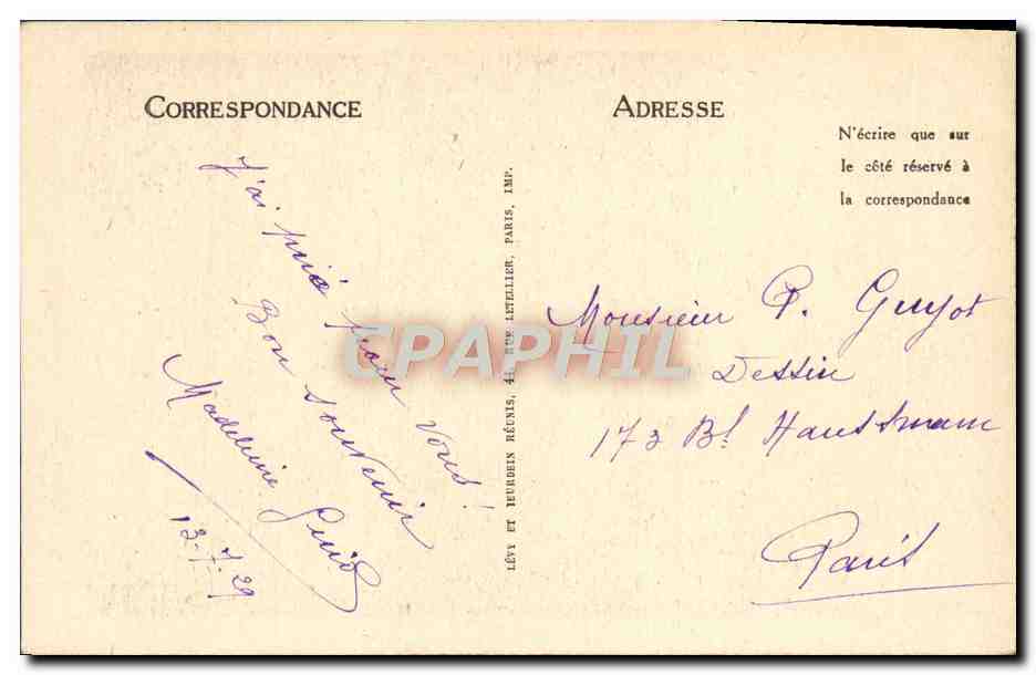CPA Lourdes La Basilique et le Gave — Verso