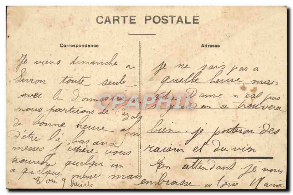 CPA Brousses Vue du Pont et Tunnel  — Rückseite