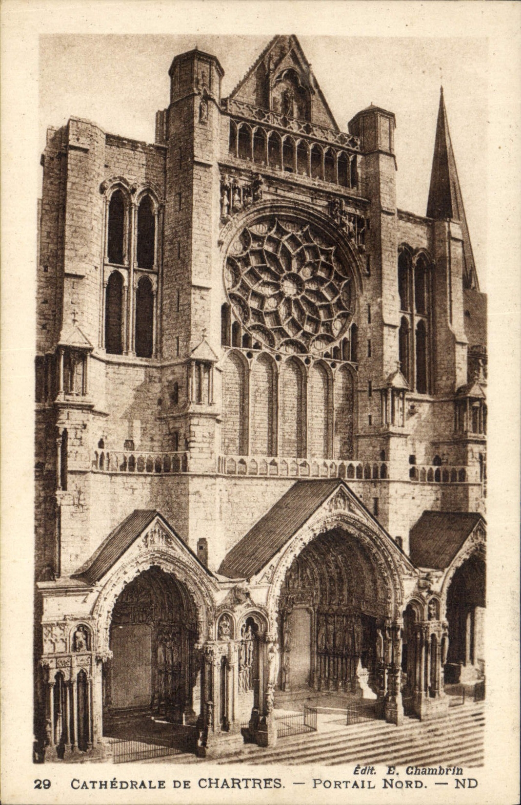 Cathédrale de Chartres — Portail Nord — Édit. E. Chambrin — N° 29