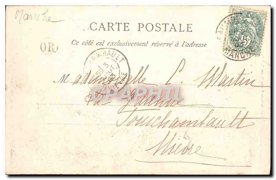 Environs de Cherbourg — Étude de Vagues prise aux Rochers d'Omonville la Rouge — C.F. — Reverso