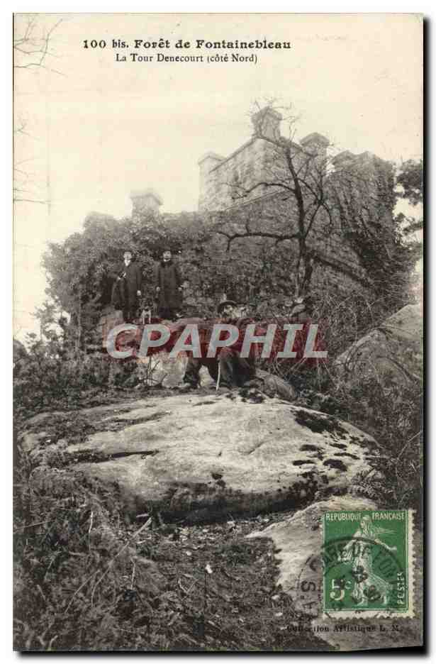 Wald von Fontainebleau — La Tour Denecourt (Nordseite) — Künstlerische Sammlung L. N.