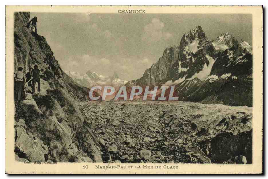 CPA Chamonix Mauvais Pas Et Mer De Glace