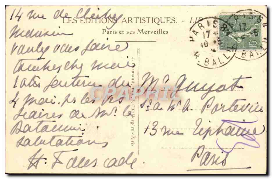 CPA Paris Notre Dame le Parvis et la Seine — Verso