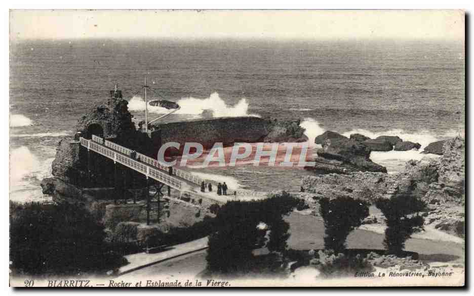 CPA Biarritz Rocher et Esplanade de la Vierge