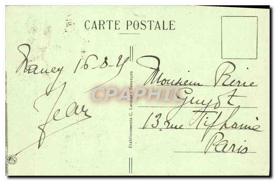 CPA Nancy Arc de Triomphe — Verso