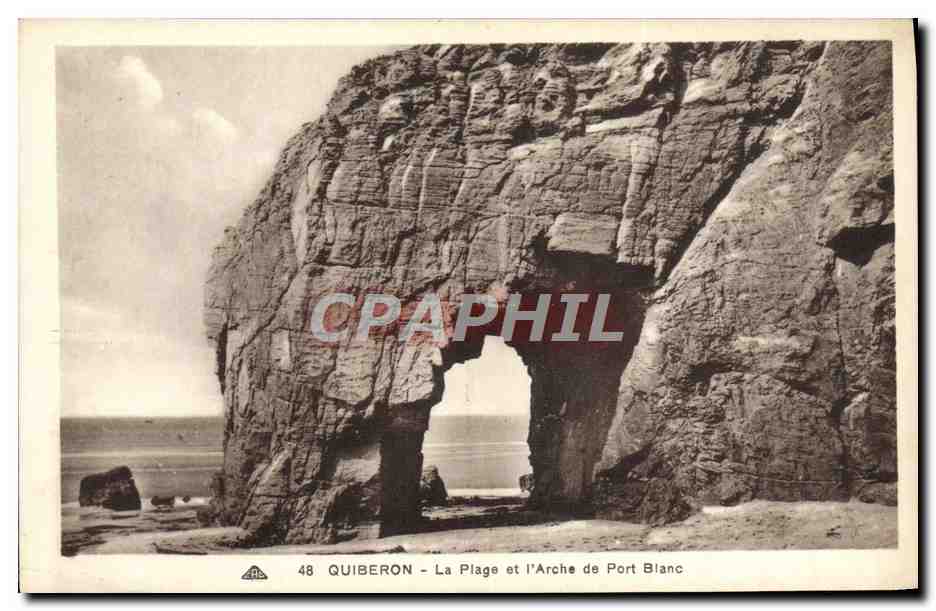 Quiberon - La Plage et l'Arche de Port Blanc — éditeur CPAPHIL, n° 48