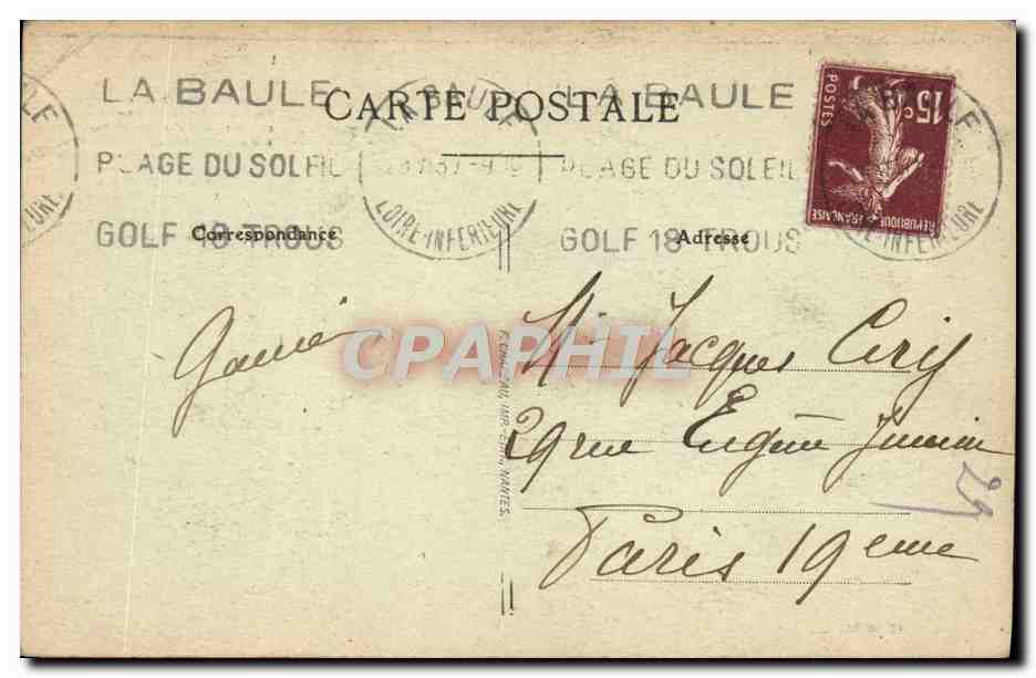 CPA Guerande Porte Saint Michel — Rückseite