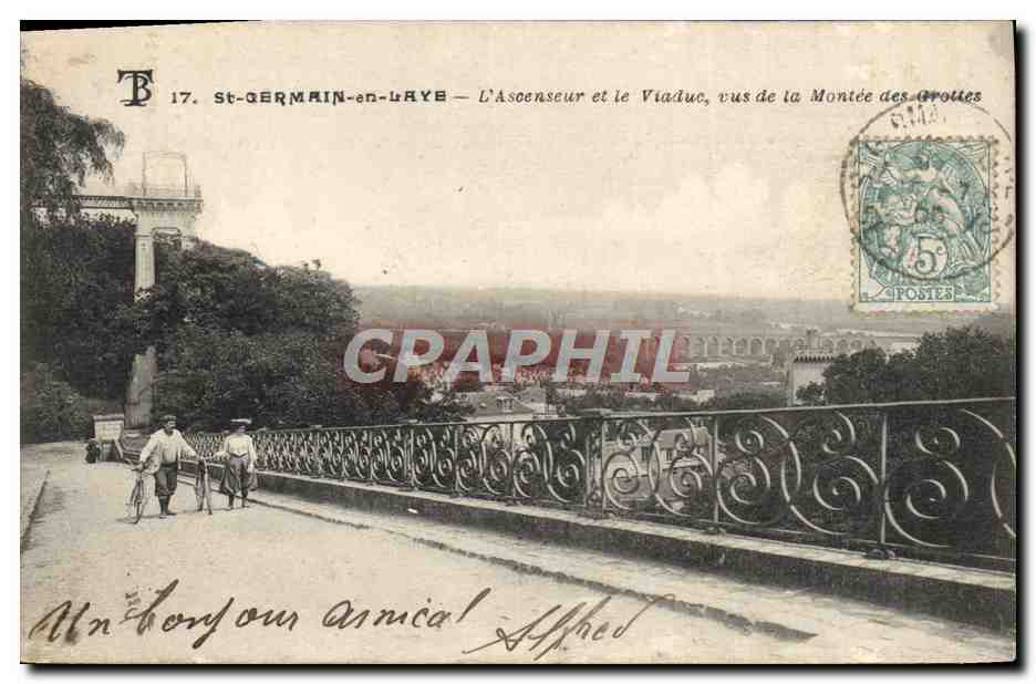 CPA St Germain en Laye L'Ascenseur et le Viaduc vus de la montee des grottes