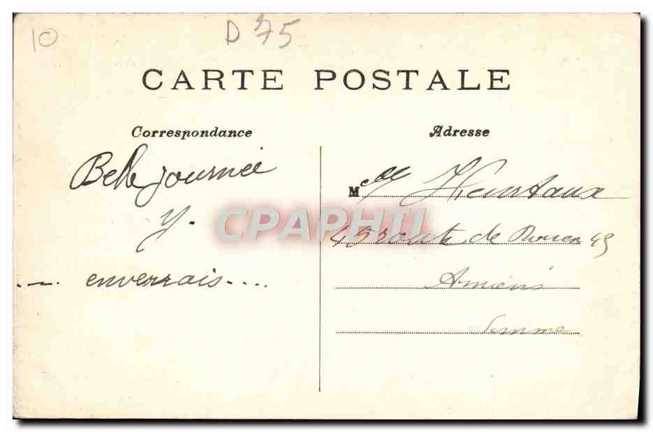CPA Paris L'Arc de Triomphe de L'Etoile — Rückseite