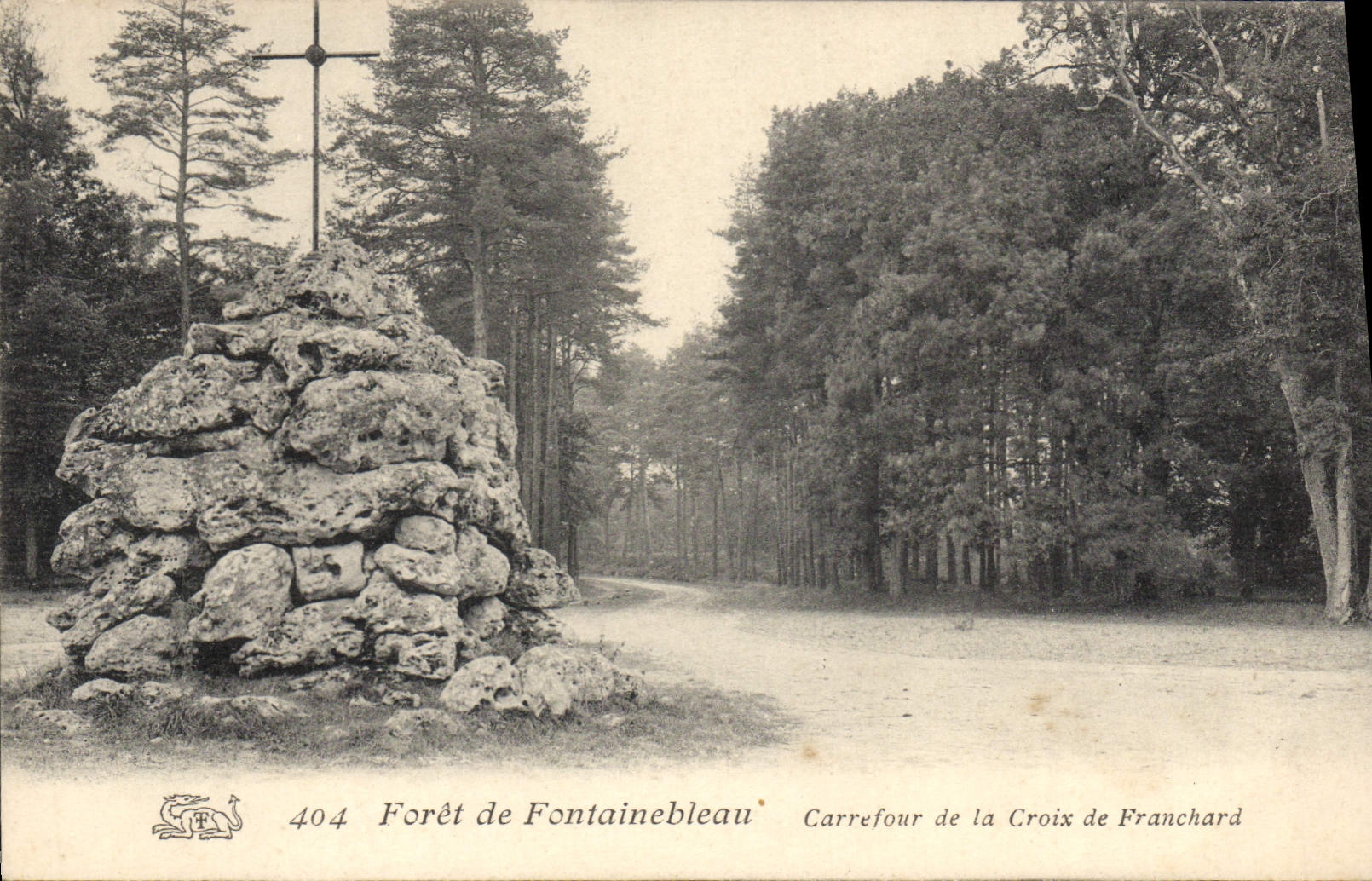Cruce de la Croix de Franchard — Bosque de Fontainebleau — Editor no identificado, n° 404
