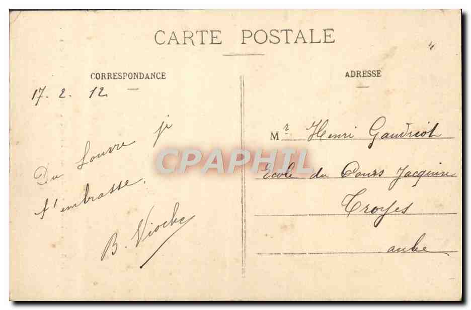 CPA Paris Monument de Victor Hugo  — Rückseite
