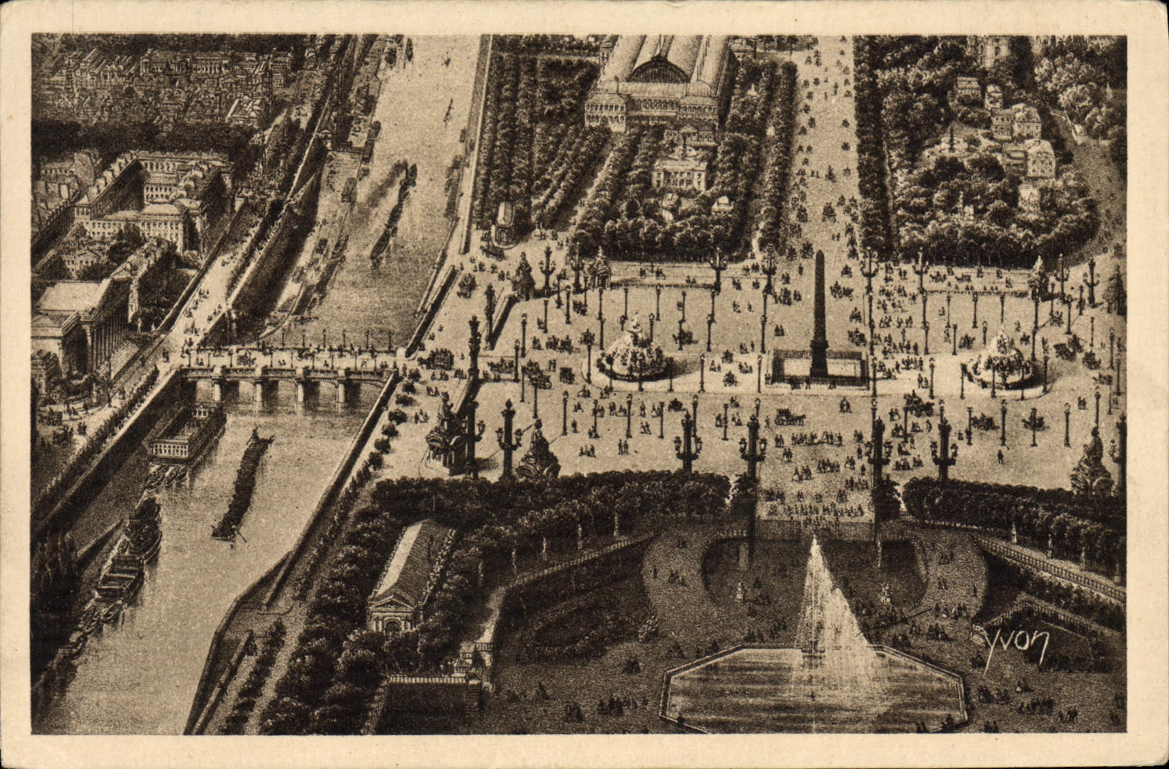CPA Paris Place de la Concorde et bassin des Tuileries 