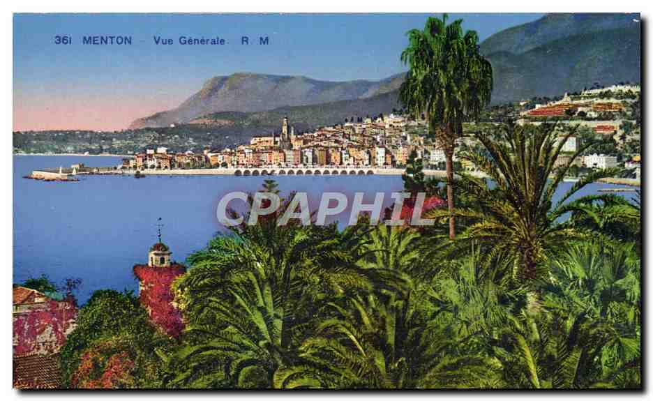 CPA Menton Vue Generale