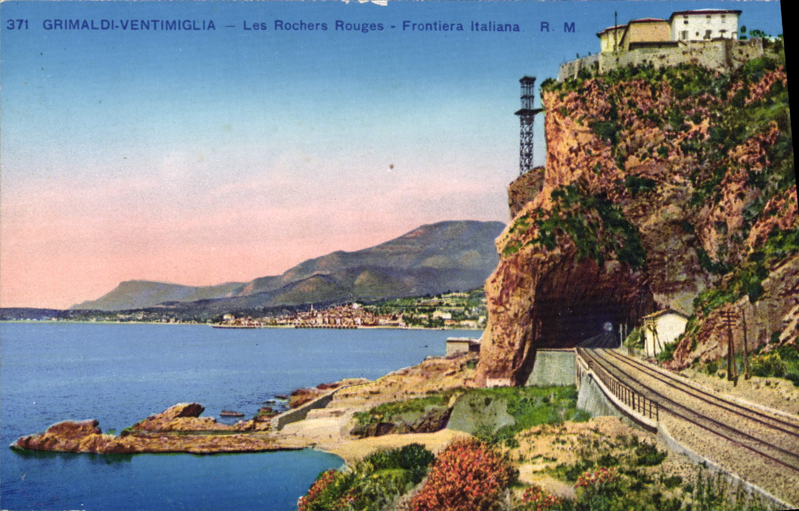 CPA Grimaldi Ventimiglia Les Rochers Rouges Frontiera Italiana