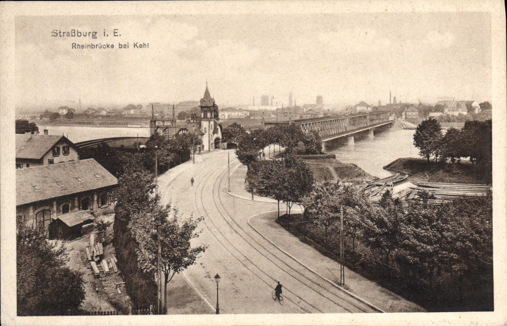 CPA Strassburg Rheinbrucke Bein Kehl