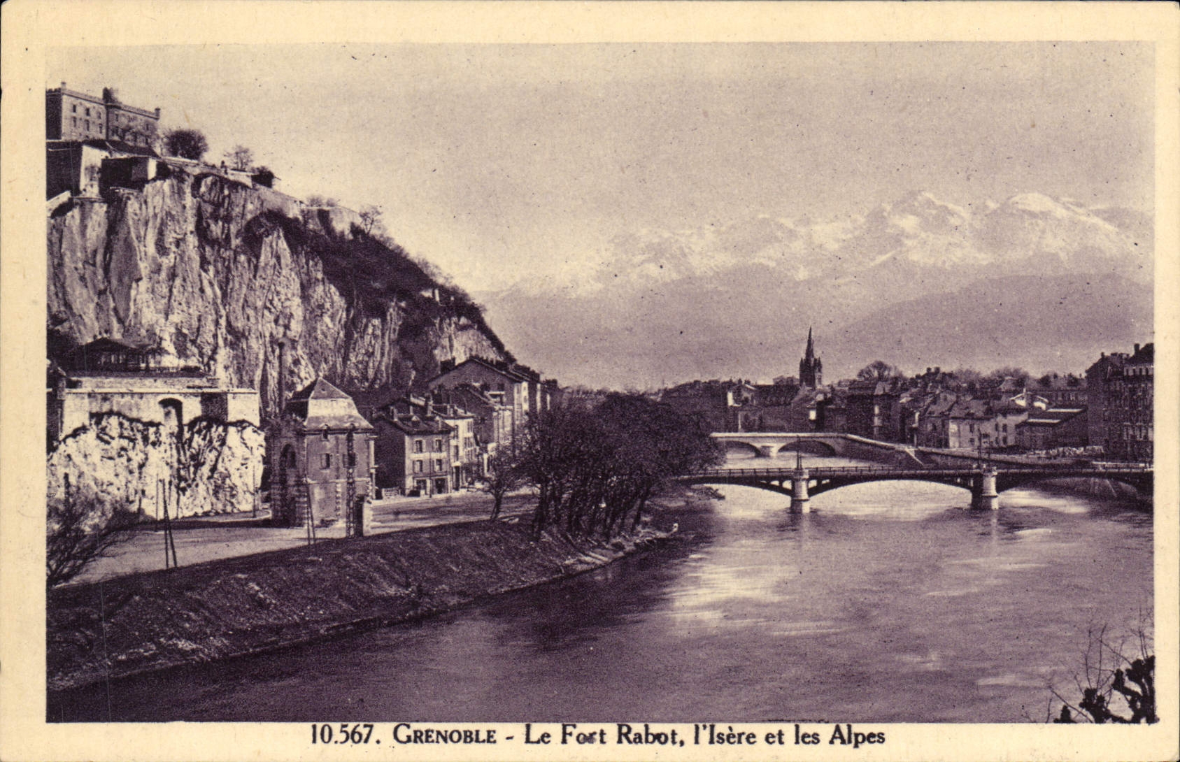 Grenoble - Le Fort Rabot, l'Isère et les Alpes — Deliographraphie Grenoble n°10.567