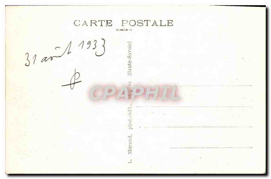 Les Lacets sur la Gletta et le Mont-Blanc — Haute-Savoie — Route du Col des ARAVIS — n°542 — éditeur L. Morand, Megève — Achterkant