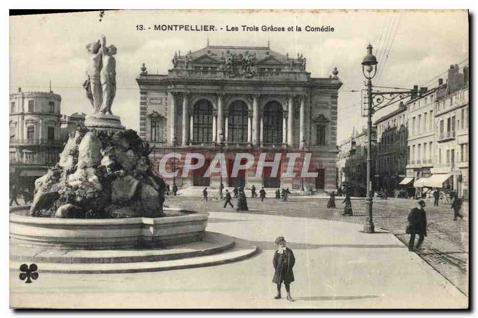 CPA Montpellier Les Trois Graces Et La Comedie