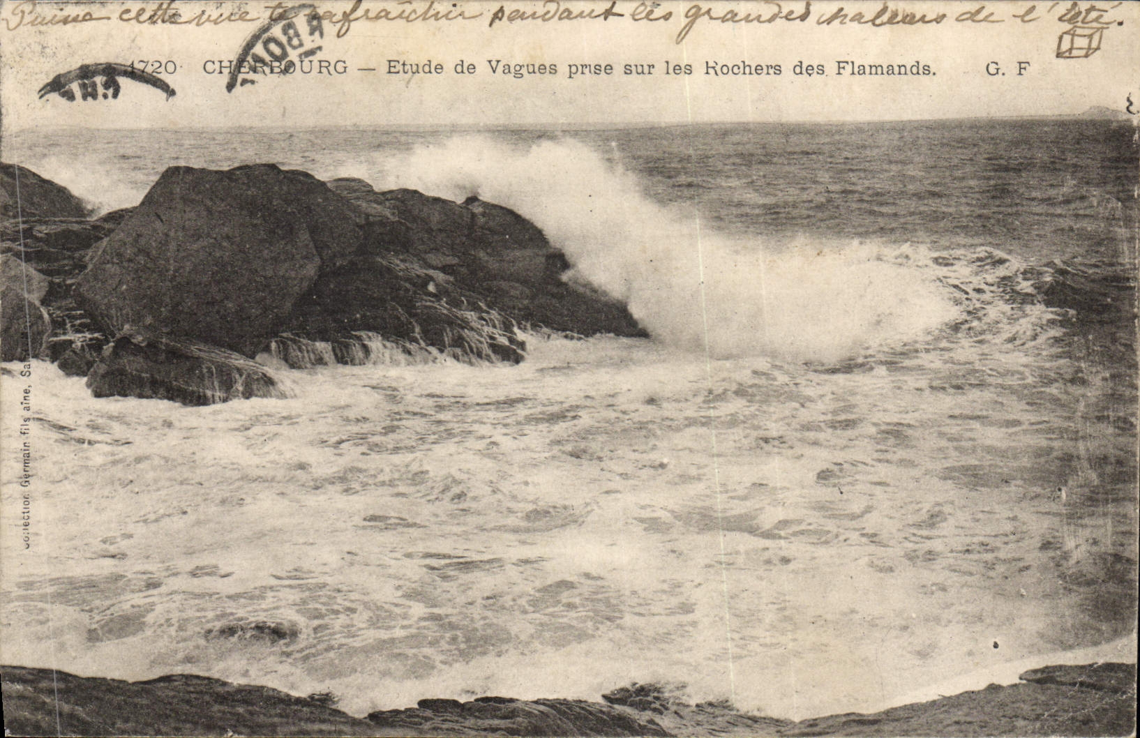 Cherbourg — Étude de Vagues prise sur les Rochers des Flamands — G. F.