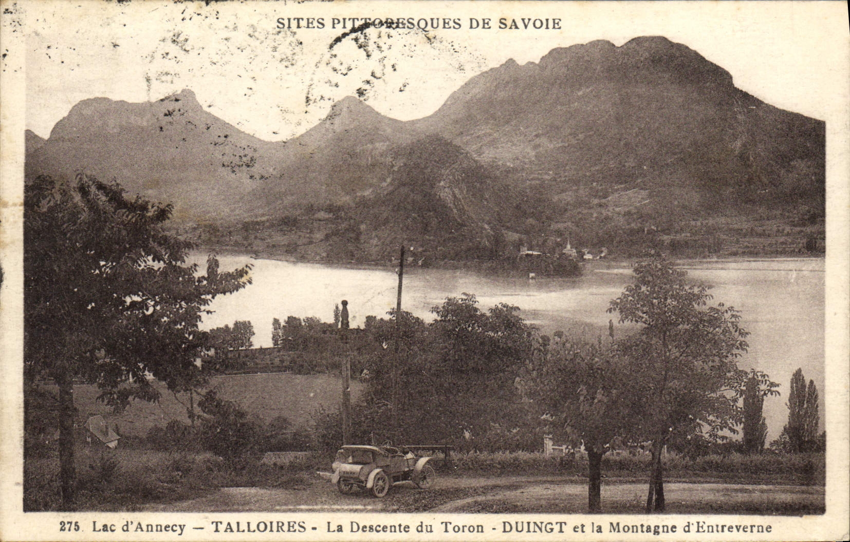 CPA Talloires La Descente Du Toron Duingt et la montagne d'Entreverne Automobile