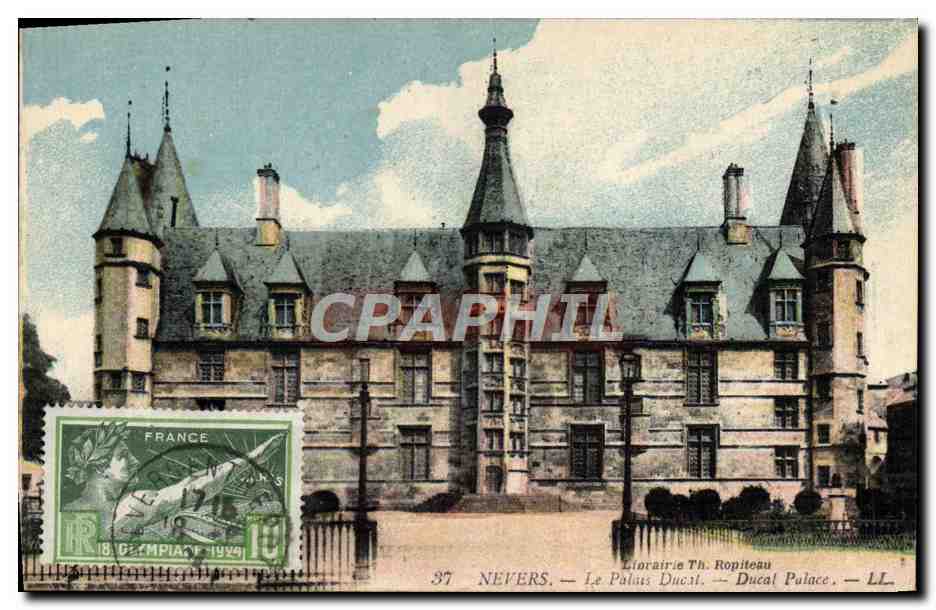CPA Nevers Le Palais Ducal Timbre Jeux Olympiques
