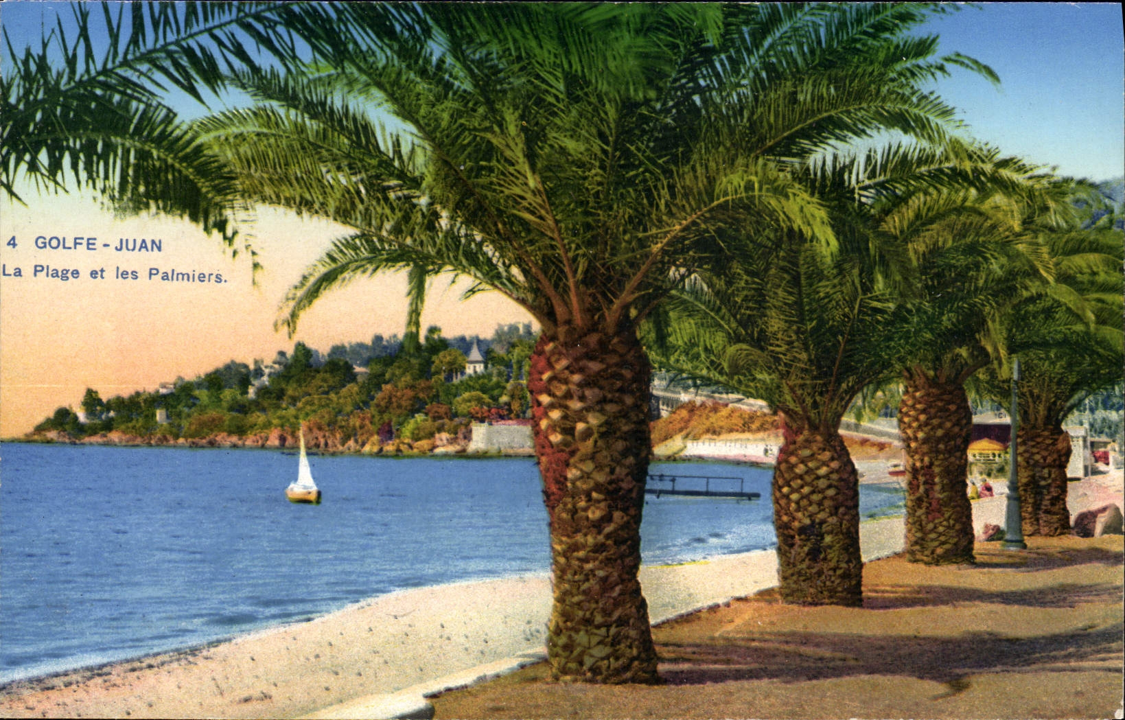 CPA Golfe Juan La Plage Et Les Palmiers