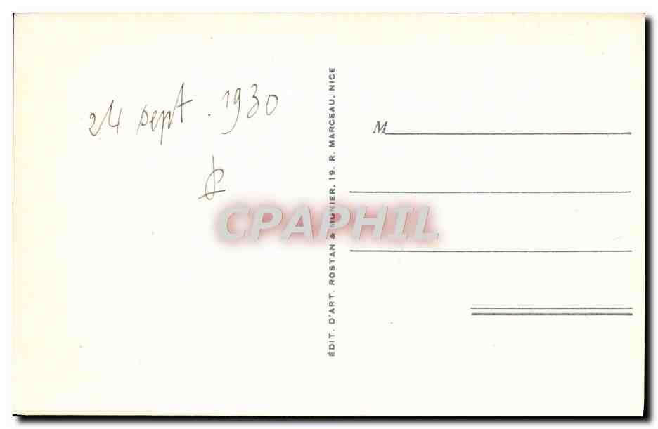 CPA Cannes Le Mont Chevalier Et I'Ile Sainte Marguerite — Verso