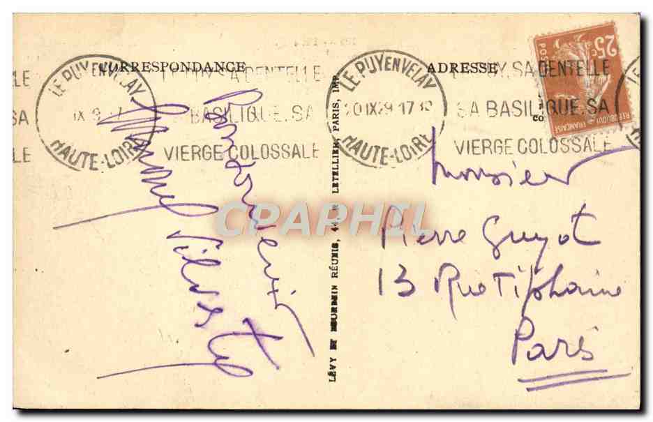 CPA Le Puy Les Orgues D'Espaly Et Le Viaduc — Rückseite