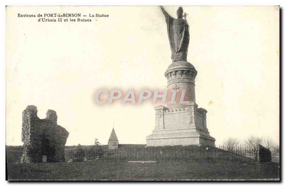 CPA Environs de Port A Binson La Statue D'Urbain II Et Les Ruines