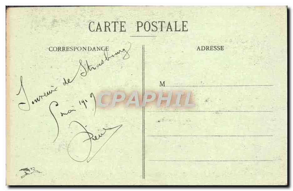 CPA Strasbourg L'Horloge Astronomique — Verso