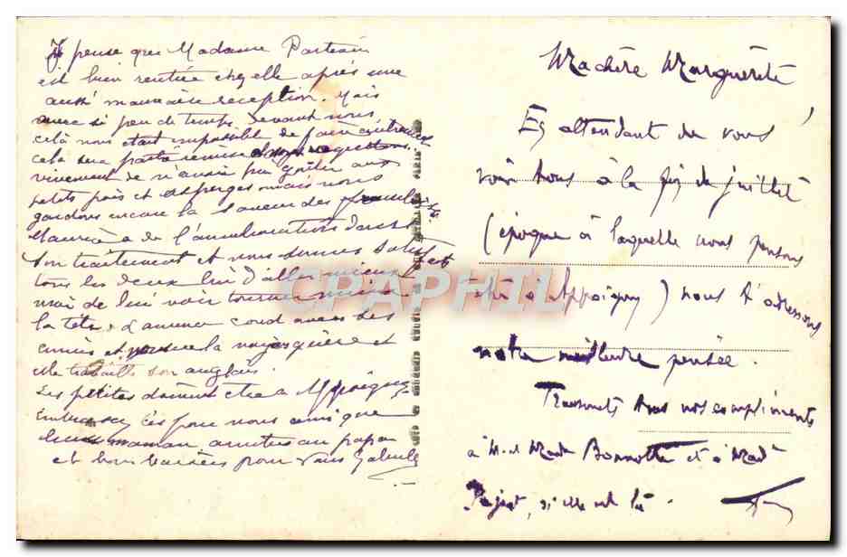 CPA Bourbon L'Archambault Le Moulin Et Le Chateau — Verso