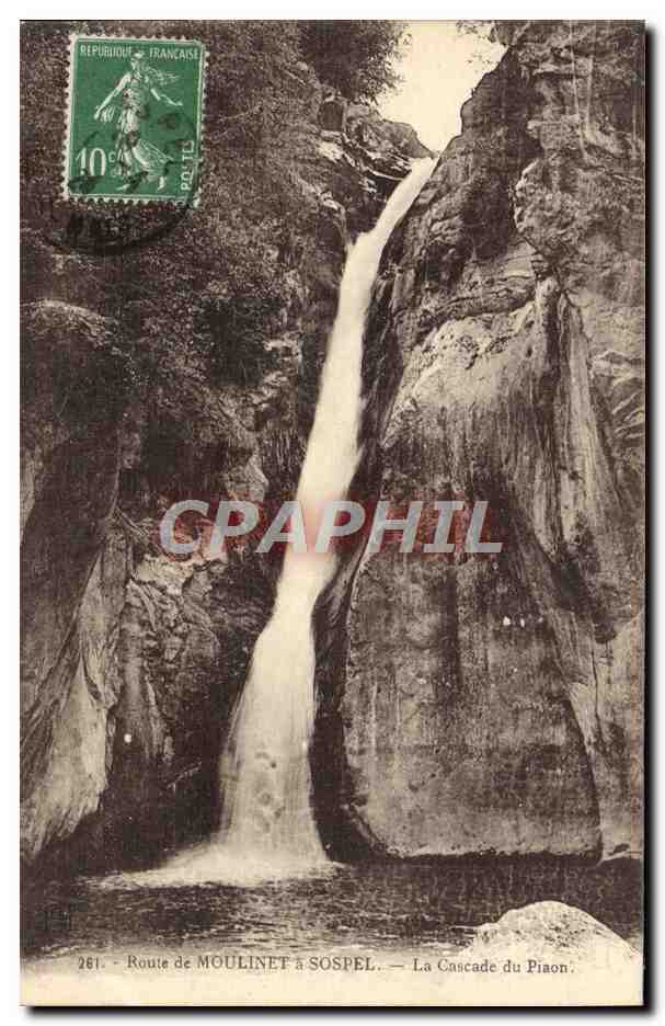 CPA Route De Moulinet A Sospel La Cascade Du Pinon