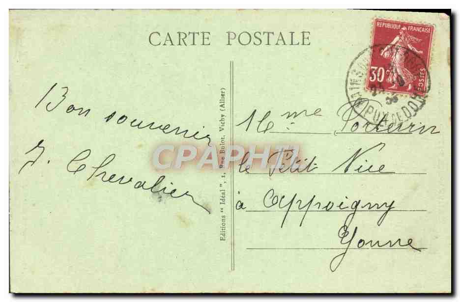 CPA Environs du Mont Dore Et De La Bourboule Cascade De Queureilh — Verso
