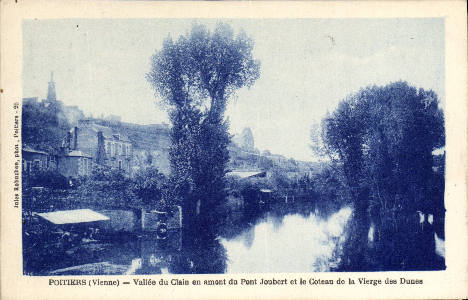 Poitiers (Vienne) — Vallée du Clain en amont du Pont Joubert et le Coteau de la Vierge des Dunes — Jules Robuchon, phot. Poitiers - 26