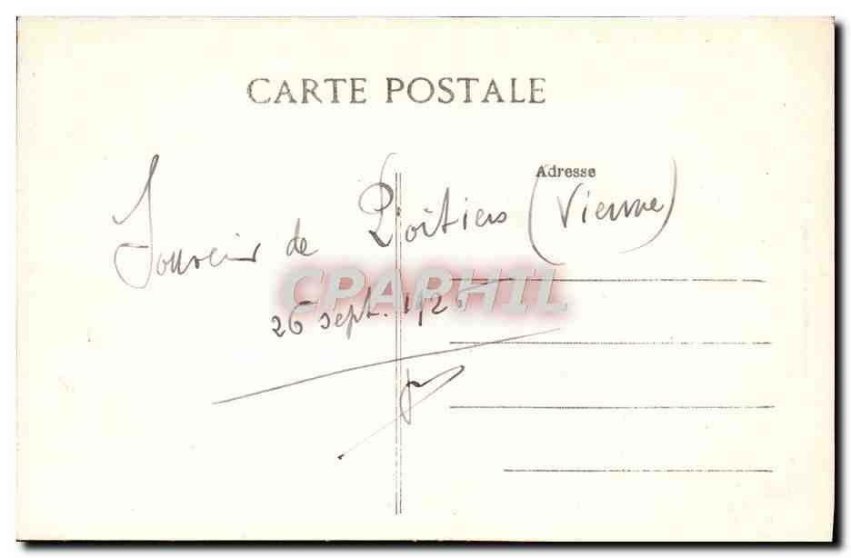 Poitiers (Vienne) — Vallée du Clain en amont du Pont Joubert et le Coteau de la Vierge des Dunes — Jules Robuchon, phot. Poitiers - 26 — Rückseite