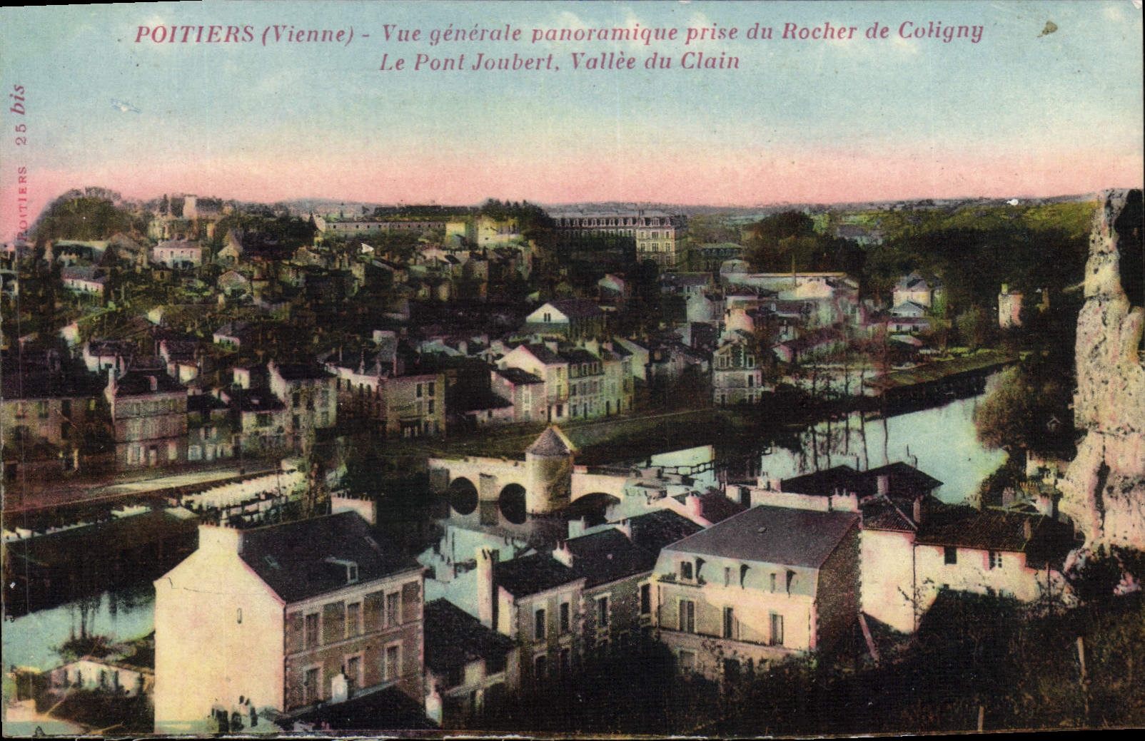 Poitiers (Vienne) - Vue générale panoramique prise du Rocher de Coligny - Le Pont Joubert, Vallée du Clain