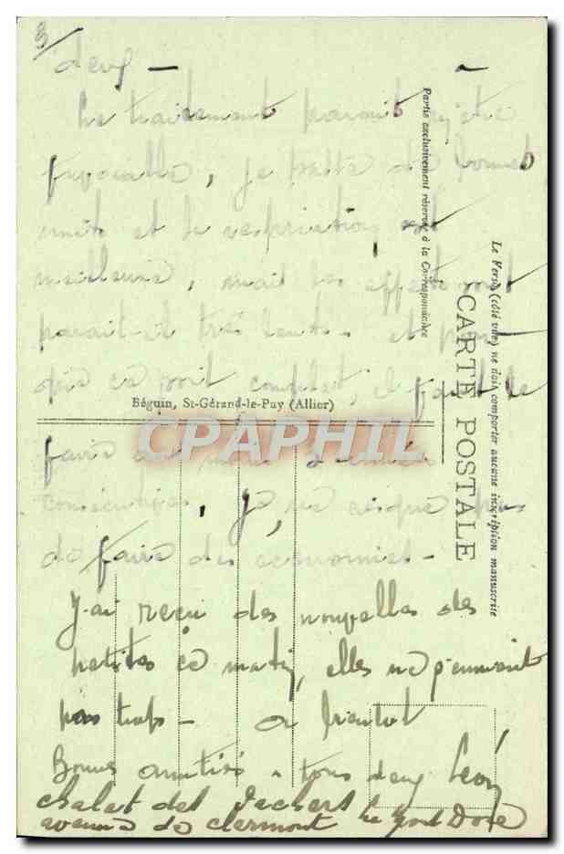 CPA Le Mont Dore L'Etablissement Thermal Et Le Monument Commemoratif  — Verso