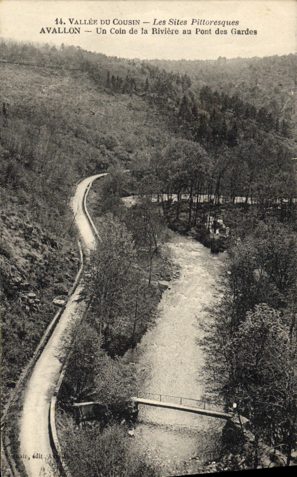 Vallée du Cousin — Les Sites Pittoresques — Avallon — Un Coin de la Rivière au Pont des Gardes — éditeur Fournain