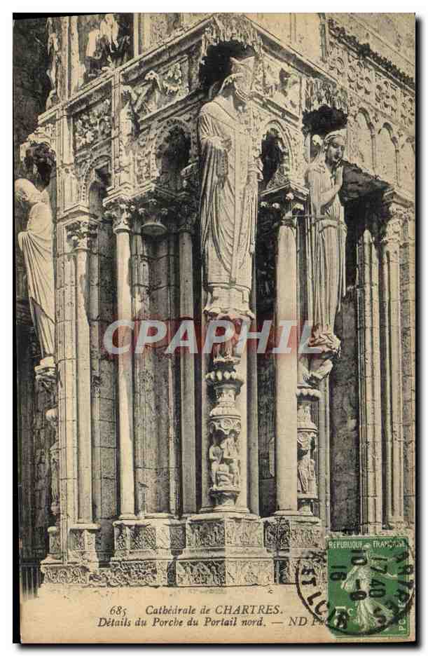 CPA Cathedrale De Chartres Details Du Portail Nord 