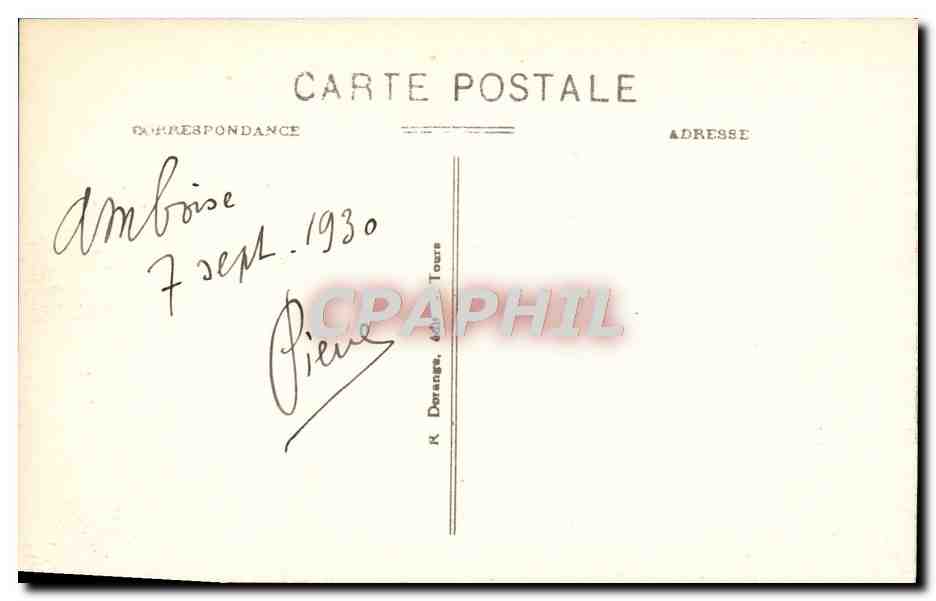 CPA Blois Le chateau et la Loire  — Verso