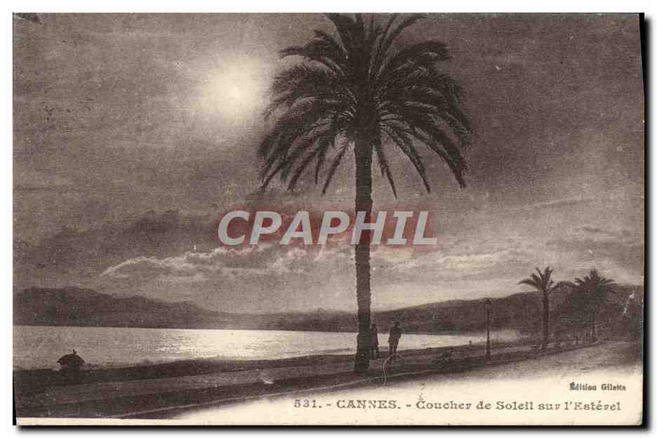 CPA Cannes Coucher De Soleil Sur I'Esterel