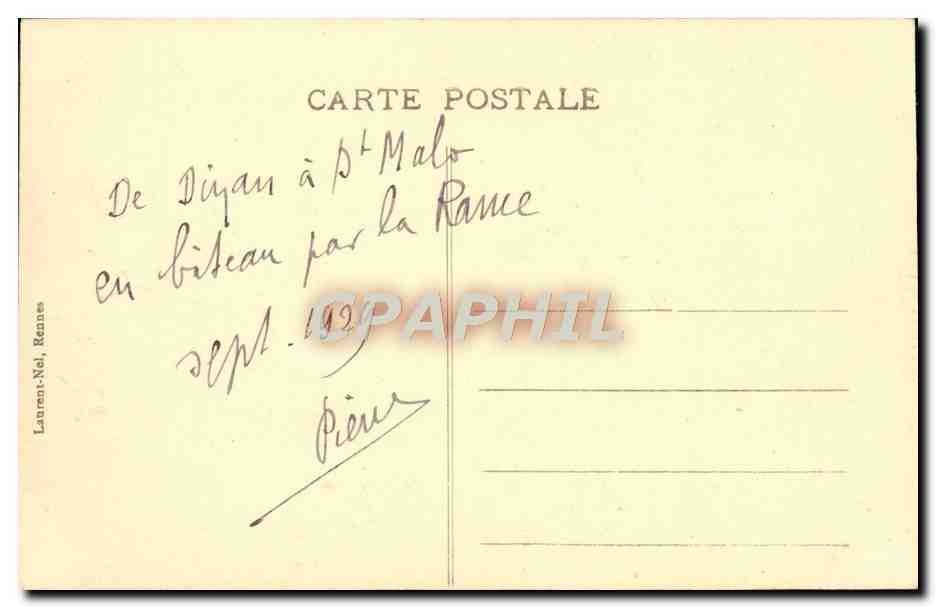 Côte d'Émeraude — Les Bords de la Rance — Le Pont de Lessart — 1907 — Reverso