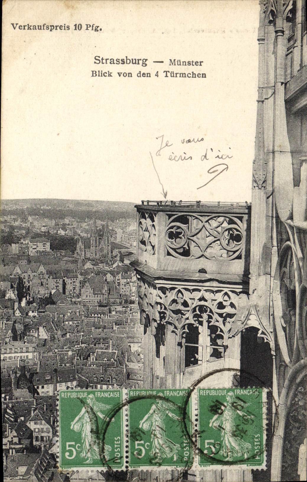 CPA Strassburg Munster Blick Von Den Turmchen