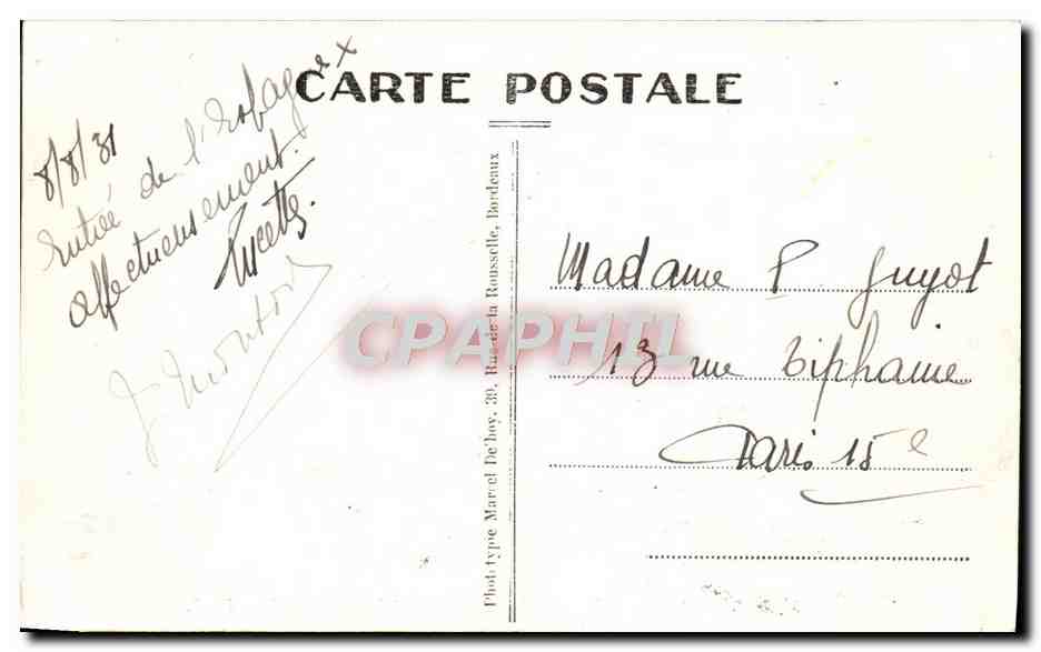CPA Behobie Vue Generale Le Pont International — Verso