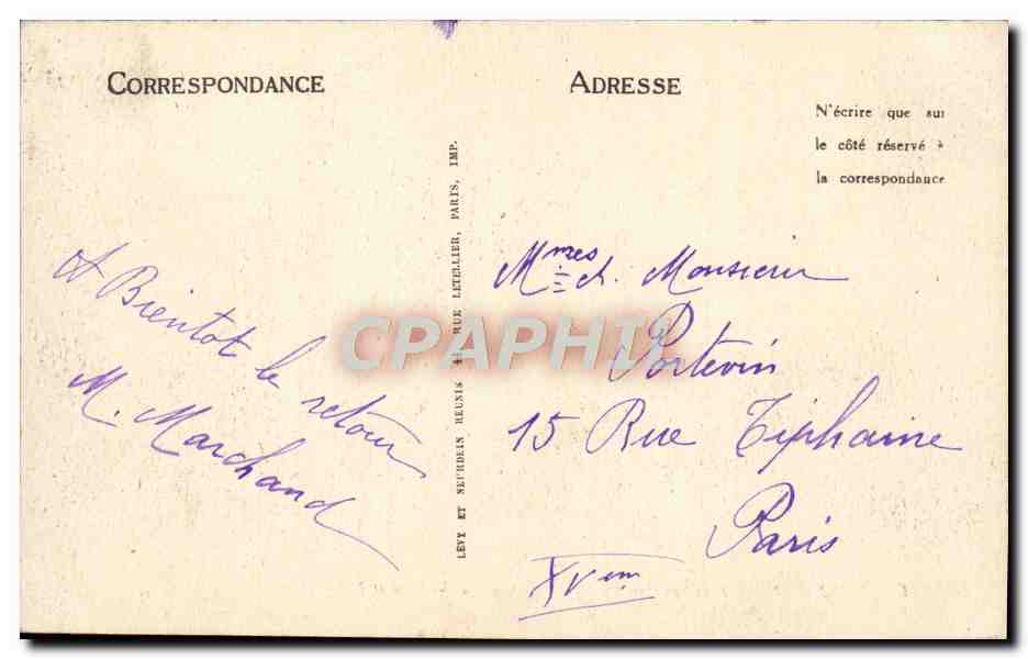 CPA Auxerre L'Hotel Des Postes — Verso
