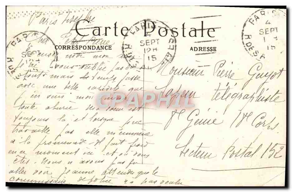 CPA Paris Le Sacre Coeur — Rückseite