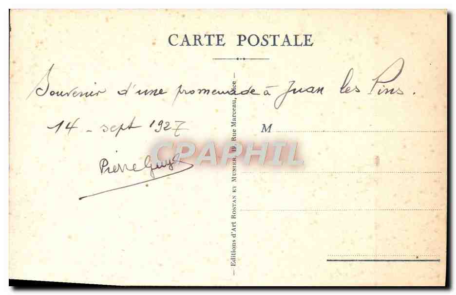 CPA Juan Les Pins La Plage Et Les Villas Station Hivernale et estivale — Rückseite