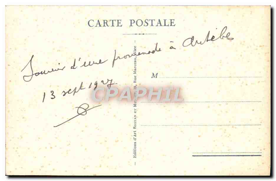 CPA Antibes Un Coin Des Vieux Remparts — Rückseite