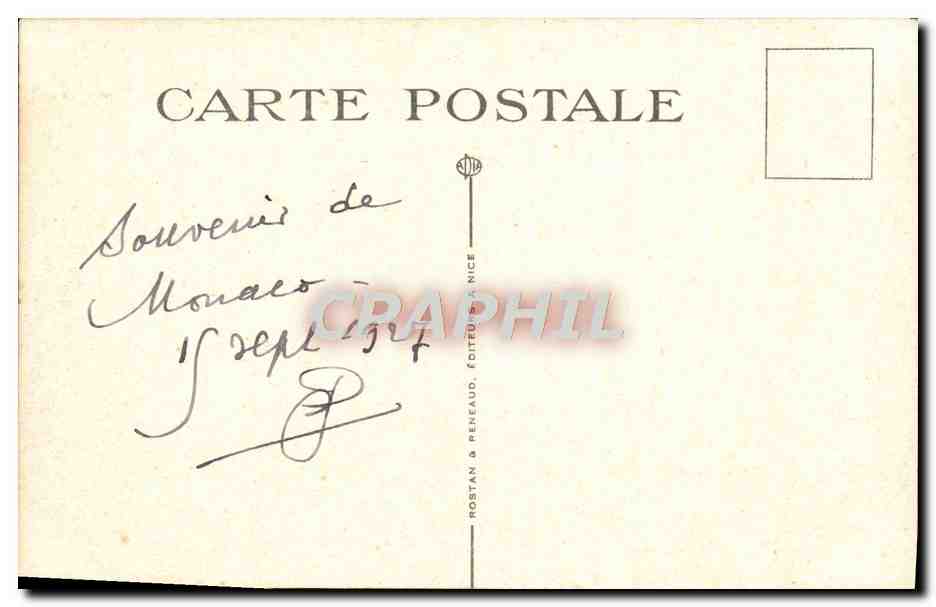 CPA Monaco Le Musee Oceanographique et La Tete De Chien — Rückseite
